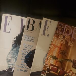 Set of Fashion Magazine Covers with Lavender Accents